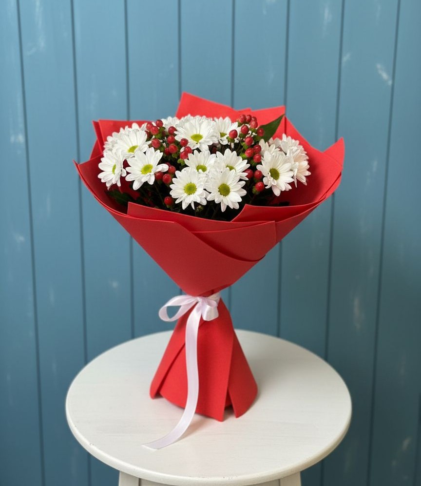 Букет цветов из: Хризантемы в Гжель