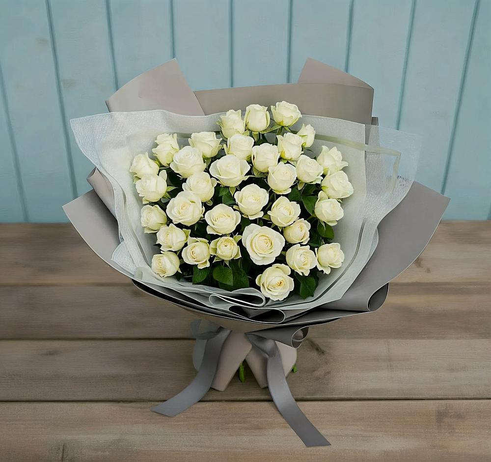 Букет Белоснежная нежность в Гжель