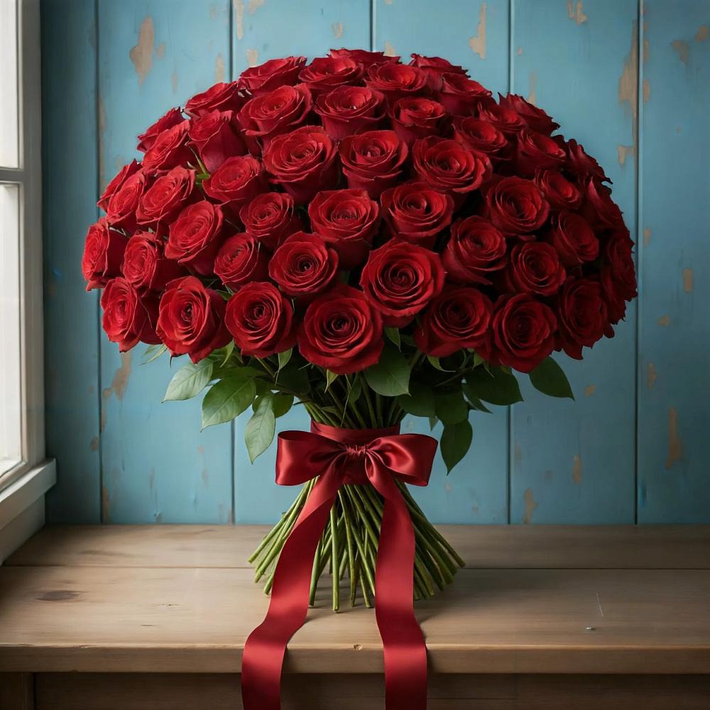 Букет Красные розы Блэк Меджик в Гжель