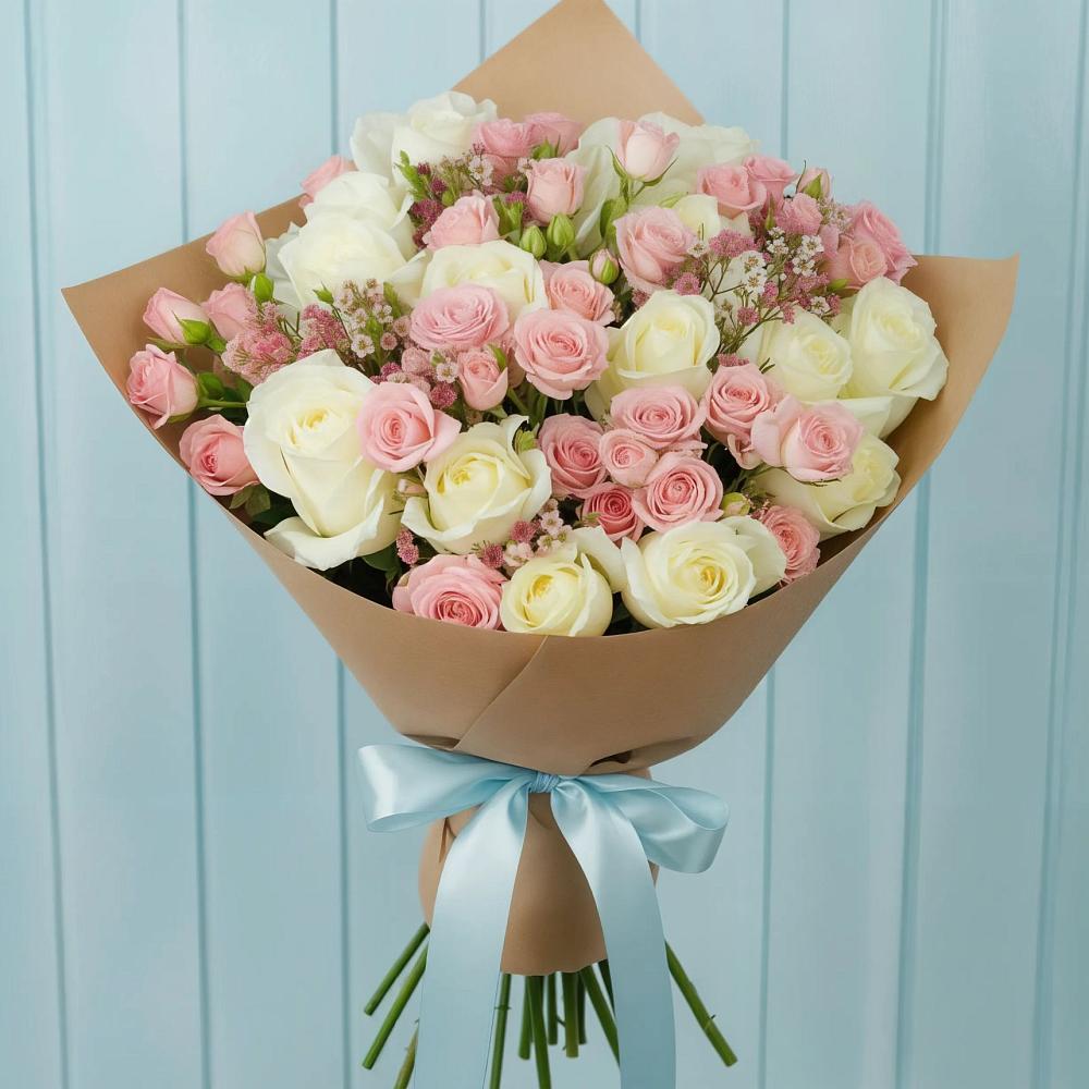 Букет цветов из: Розы в Гжель