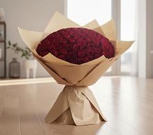 Букет 101 Красная роза в Гжель