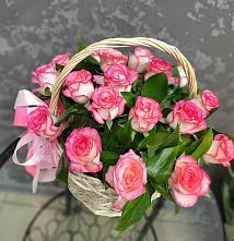 Цветочная композиция из Розы в корзине #REPLACE_PRED# Гжель