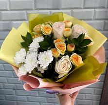 Букет цветов из:  Розы и Хризантемы #REPLACE_PRED# Гжель