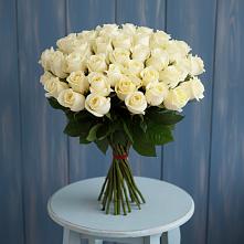 Букет 51 Белая роза Эдлесс Лав в Гжель