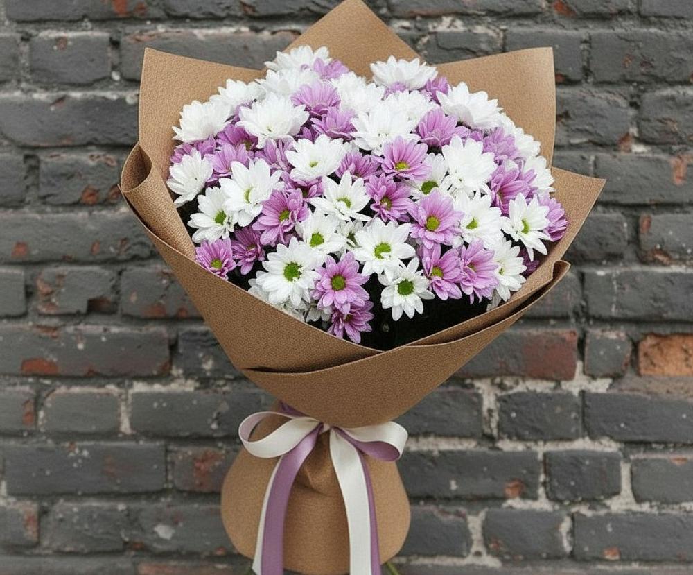 Букет цветов из: Хризантемы в Гжель