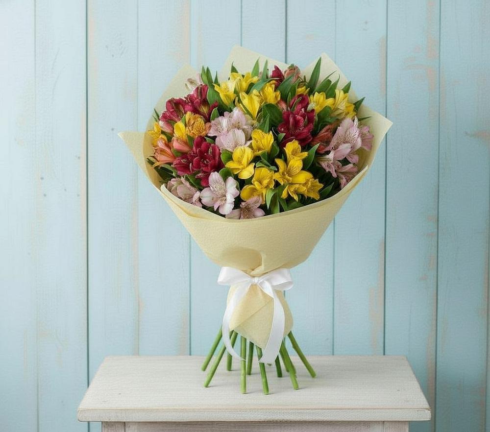 Букет цветов из: Альстромерии в Гжель