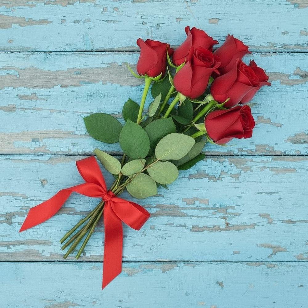 Букет Красные розы в Гжель