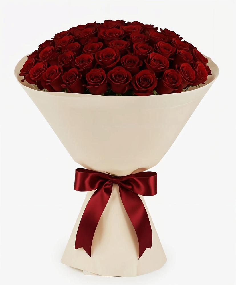 Букет 101 Бордовая роза Блэк Бакарра в Гжель