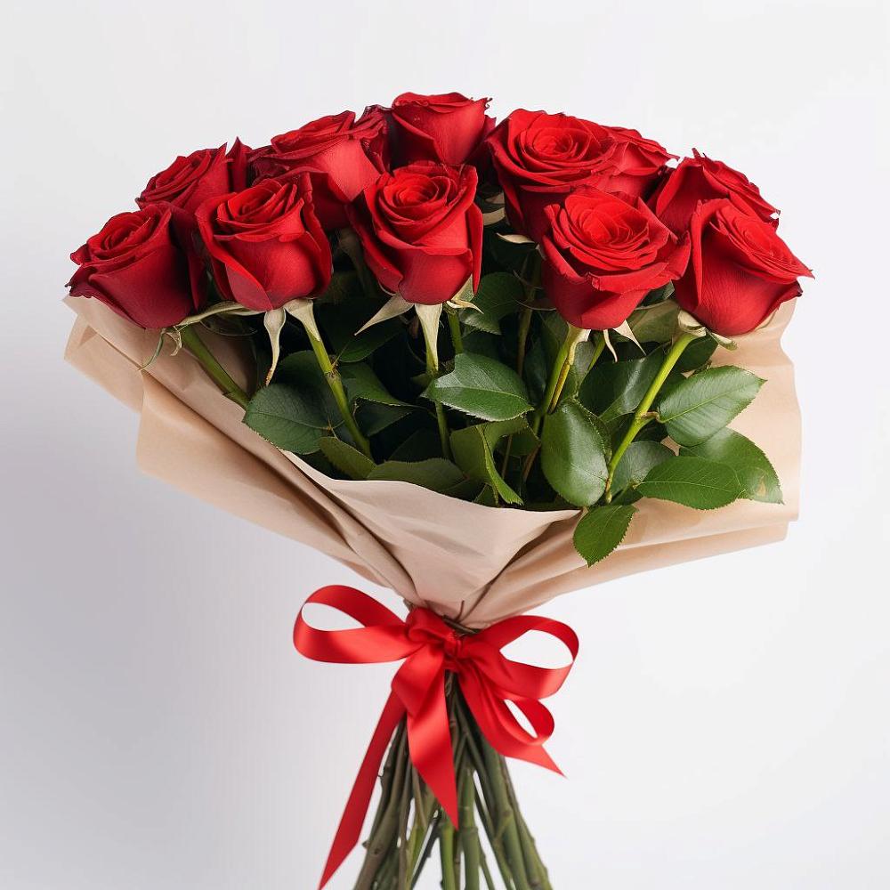Букет 11 Красных роз Эдлесс Лав в Гжель